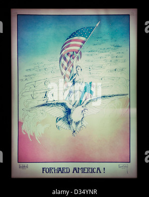 L'Amérique AVANT LA PREMIÈRE GUERRE MONDIALE - affiche de propagande, vers 1917 - USA Banque D'Images