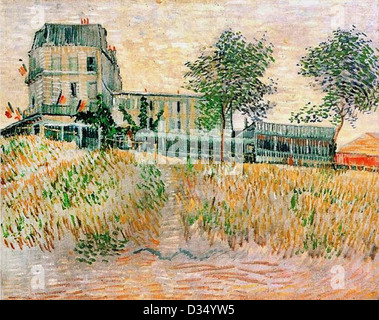 Vincent van Gogh, le restaurant de la Sirène à Asnières. 1887. Le postimpressionnisme. Huile sur toile. Ashmolean Museum, Oxford, UK Banque D'Images