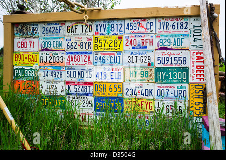 Afficher d'état d'immatriculation automobile, Homer, Alaska, USA Banque D'Images