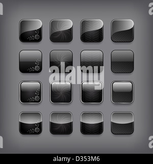 Ensemble de boutons noirs en blanc pour vous designor app. Banque D'Images