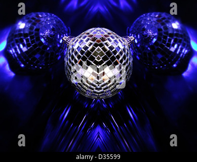 Globes Disco bleu Banque D'Images