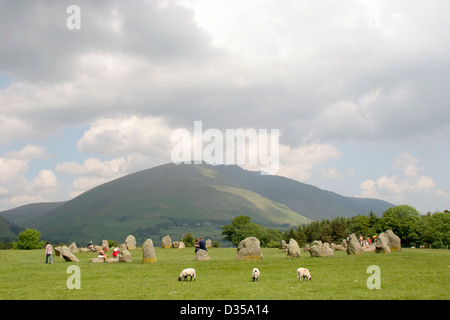 Le cercle de pierres de Castlerigg à Keswick Cumbria England UK Blencathra Banque D'Images