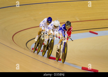 Grande-bretagne Womens poursuite par équipe de la Coupe du Monde UCI Glasgow Banque D'Images