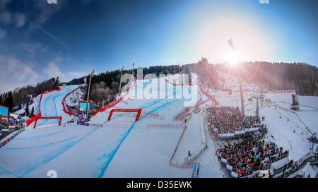 10.02.2013, Schladming, Autriche. Championnats du Monde de Ski Alpin FIS 2013 Downhill pour les femmes photo montre la finale Banque D'Images