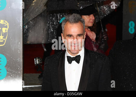 Londres, Royaume-Uni, 10 février 2013 : Daniel Day Lewis arrive pour l'EE British Academy Film Awards - Tapis Rouge Les arrivées à la Royal Opera House. Banque D'Images