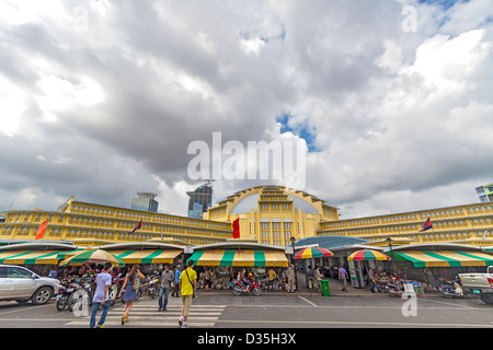 Marché Central de Phnom Penh, Cambodge Banque D'Images