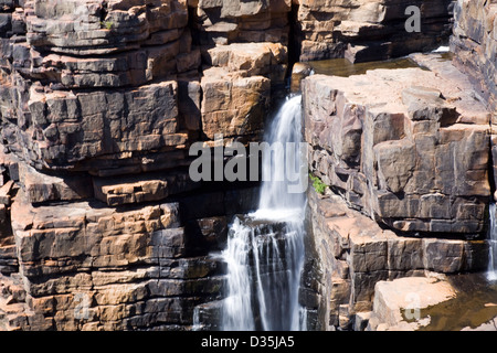 Vue du haut du plateau de grès Gardner au King George Falls, région de Kimberley, Australie occidentale Banque D'Images