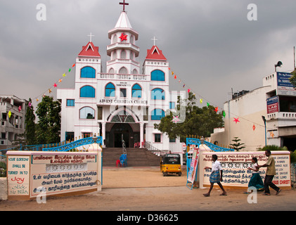 Église chrétienne de l'Avent 1919 Thiruvanmiyur Chennai Madras ( ) L'Inde Tamil Nadu Banque D'Images