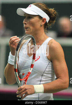 Samantha Stosur l'Australie durant le 1er tour de Fed Cup match entre la République tchèque et l'Australie à Prague, le 9 février 2013. (Photo/CTK Jaroslav Ozana) Banque D'Images