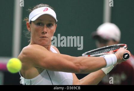 Samantha Stosur l'Australie durant le 1er tour de Fed Cup match entre la République tchèque et l'Australie à Prague, le 9 février 2013. (Photo/CTK Jaroslav Ozana) Banque D'Images