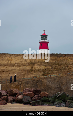 Happisburgh phare beach cliffs Banque D'Images