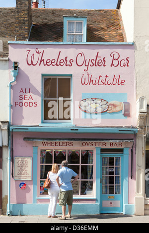 Wheeler's Oyster Bar shop avant, Whitstable, Kent, Angleterre Banque D'Images