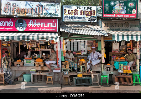 Inde Madurai épicier beurre Tamil Nadu Indian Town City Centre Banque D'Images
