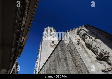 La cathédrale de Gérone, Catalogne, Espagne. Banque D'Images