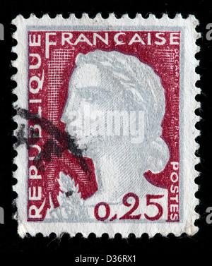 Marianne, timbre-poste, France, 1960 Banque D'Images