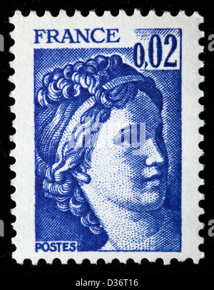 Sabine, après David, timbre-poste, France, 1977 Banque D'Images