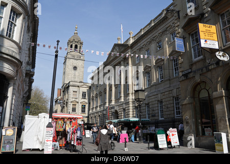 Marché de rue ouvert à Corn Street, centre-ville de Bristol en Angleterre Banque D'Images