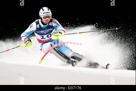 Schladming, Autriche. 11 février 2013. FIS Alpine Ski Championnats du Monde de Ski Alpin 2013 Slalom Super combinaison pour les hommes. Slalom nocturne photo montre Romed Baumann AUT. Credit : Action Plus de Sports / Alamy Live News Banque D'Images