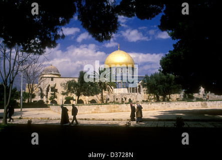 Le dôme du Rocher sur le mont du temple dans la vieille ville de Jérusalem israël Banque D'Images