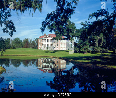 Drayton Hall, Plantation en Caroline du Sud, USA, bâtiment en brique coloniale Banque D'Images