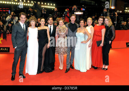 Berlin, Allemagne. 11e Allemagne 2013. Jure Henigman,, Carla Juri, Arta Dobroshi, Luca Marinelli, Alba Rohrwacher, Mikkel Boe Folsgaard, Ada Condeescu, Laura Birn, Nermina Lukac, Christa Theret qui fréquentent les Shooting Stars Cérémonie de remise de prix au 63e Festival International du Film de Berlin / Berlinale. 11 février 2013. Afp photo alliance / Alamy Live News Banque D'Images