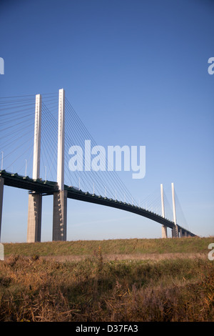 Vue sur le pont de Dartford Crossing à partir de Kent (Royaume-Uni) Banque D'Images