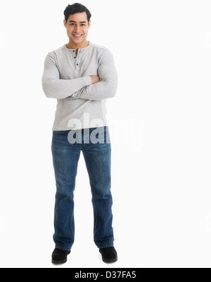 Portrait de jeune homme, studio shot Banque D'Images
