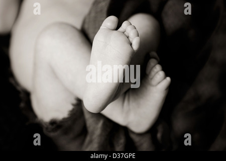 Pieds de bébé nouveau-né Banque D'Images