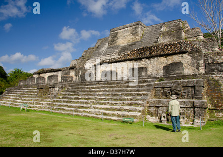 Belize, altun ha. altun ha, ruines de l'ancien site de cérémonie maya de la période classique (1100 avant JC à 900). Banque D'Images