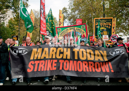 Union nationale des travailleurs maritimes rampe marche dans le centre de Londres, le 20.10.12 Banque D'Images