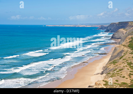 Castelejo et Cordama plages et vue sur la côte ouest de la Costa Vincentina Algarve Portugal Europe de l'UE Banque D'Images