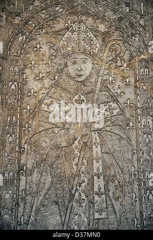 Tombeau d'Antoine de La Haye, abbé de St Denis 1499 à 1505. La Cathédrale gothique Basilique de Saint Denis Paris Banque D'Images