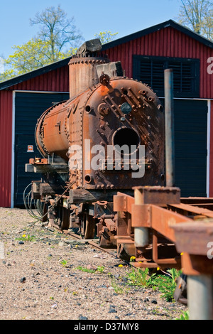 Une vieille locomotive chemin de fer pour enfants à Mariefred, Suède Banque D'Images