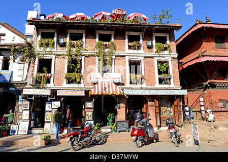 Restaurant Cafe du temple, place Durbar, Patan, Népal Banque D'Images