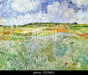 Vincent van Gogh, la plaine à Auvers. 1890. Le postimpressionnisme. Huile sur toile. Neue Pinakothek, Munich, Allemagne. Banque D'Images