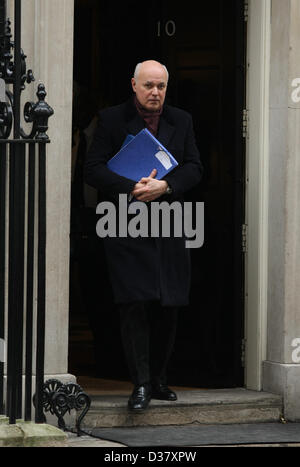 IAIN DUNCAN SMITH, SECRÉTAIRE D'ÉTAT POUR TRAVAILLER UN 12 février 2013 Downing Street LONDON ENGLAND UK Banque D'Images