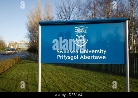 Vue générale de l'université de Swansea, dans le sud du Pays de Galles, Royaume-Uni. Banque D'Images