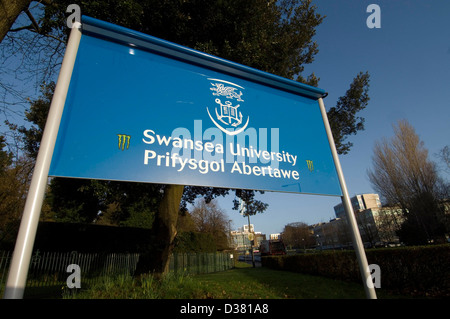 Vue générale de l'université de Swansea, dans le sud du Pays de Galles, Royaume-Uni. Banque D'Images