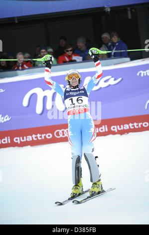 Schladming, Autriche. 11 février 2013. Nicole Hosp (AUT), le 8 février 2013 - Ski Alpin : Championnats du Monde FIS de Ski Alpin 2013 Women's Super combiné à Schladming, en Autriche. (Photo par Hiroyuki Sato/AFLO/Alamy Live News) Banque D'Images