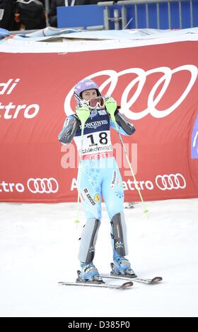 Schladming, Autriche. 11 février 2013. Tina Maze (SLO), 8 février 2013 - Ski Alpin : Championnats du Monde FIS de Ski Alpin 2013 Women's Super combiné à Schladming, en Autriche. (Photo par Hiroyuki Sato/AFLO/Alamy Live News) Banque D'Images