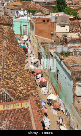 La rue du marché, Trinidad, Cuba Banque D'Images