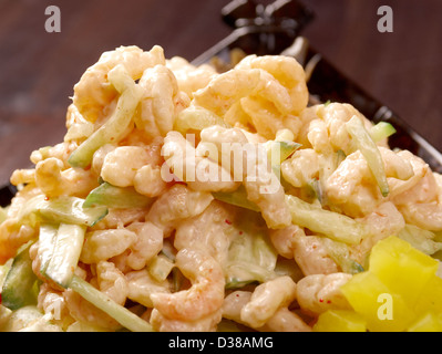 Salade de crevettes et japonais avec champignons Banque D'Images