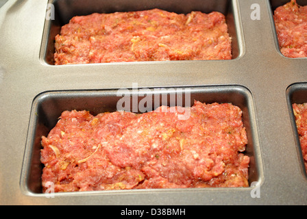 Meatloaves Mini brut Banque D'Images