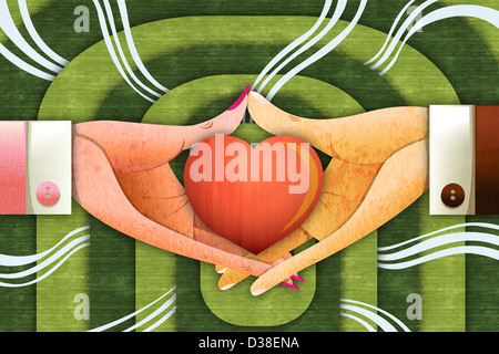 Image d'illustration de la main de cœur représentant l'amour Banque D'Images