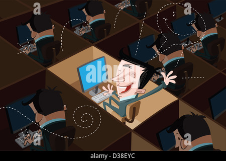 Image d'illustration de l'employé heureux Banque D'Images