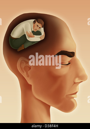 Image d'illustration de l'homme réfléchi avec les yeux fermé représentant la personnalité introvertie