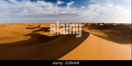 Ombres sur les dunes de sable dans le désert Banque D'Images