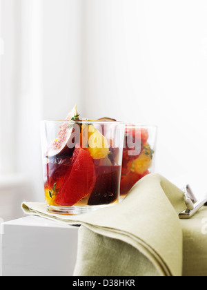 Verres de compote de fruits Banque D'Images