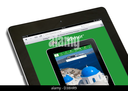 Avis de voyageurs tripavisor sur le site vue sur un Apple iPad 4e génération Banque D'Images