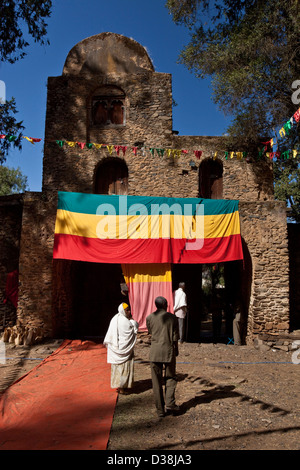 L'Église Debre Birhan Selassie, Gondar, Éthiopie Banque D'Images